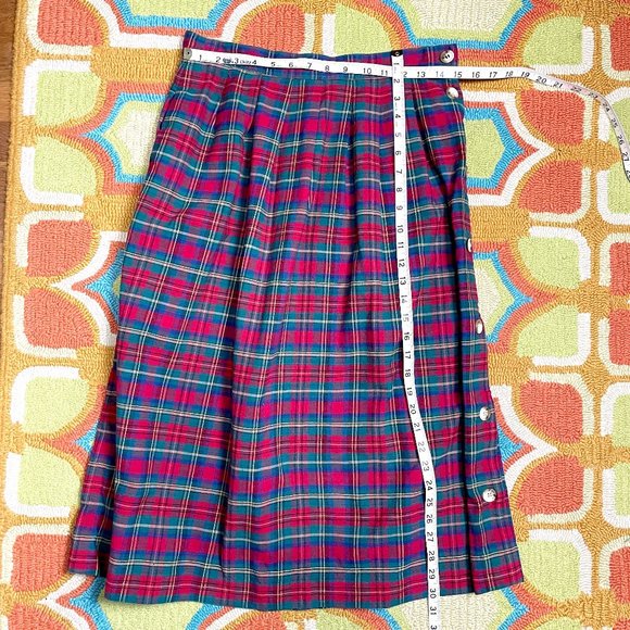 1980s vintage cotton plaid skirt - size 12 - Picture 10 of 10